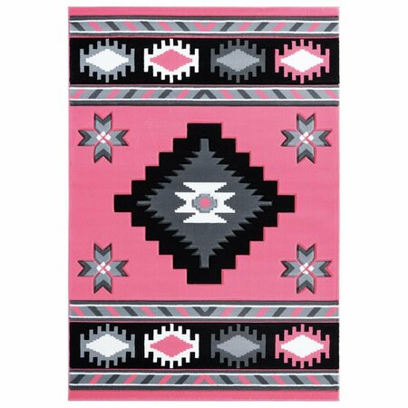 UNITED WEAVERS OF AMERICA 2 ft. 7 in. x 4 ft. 2 in. Bristol Caliente Pink Rectangle Rug 2050 10486 35C